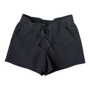 Lululemon On The Fly Mid Rise Drawstring Short Black Women’s Size 6